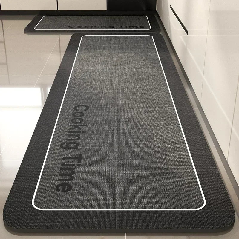 Soft Flannel Kitchen Runner & Entrance Rug – Absorbent Non-Slip Floor Mat in Floral & Grey Designs