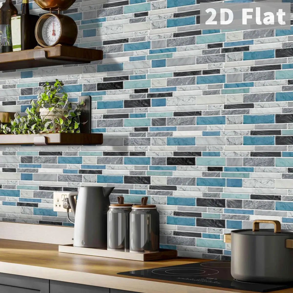 24.6 × 12 cm Waterproof PVC Marble Peel-and-Stick Tile Stickers – Scratch-Resistant & Easy to Clean