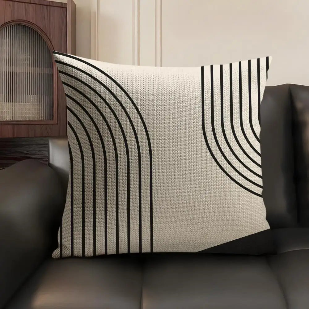 Minimalist Geometric Line Pillow Cover – Design 10, 5 Sizes