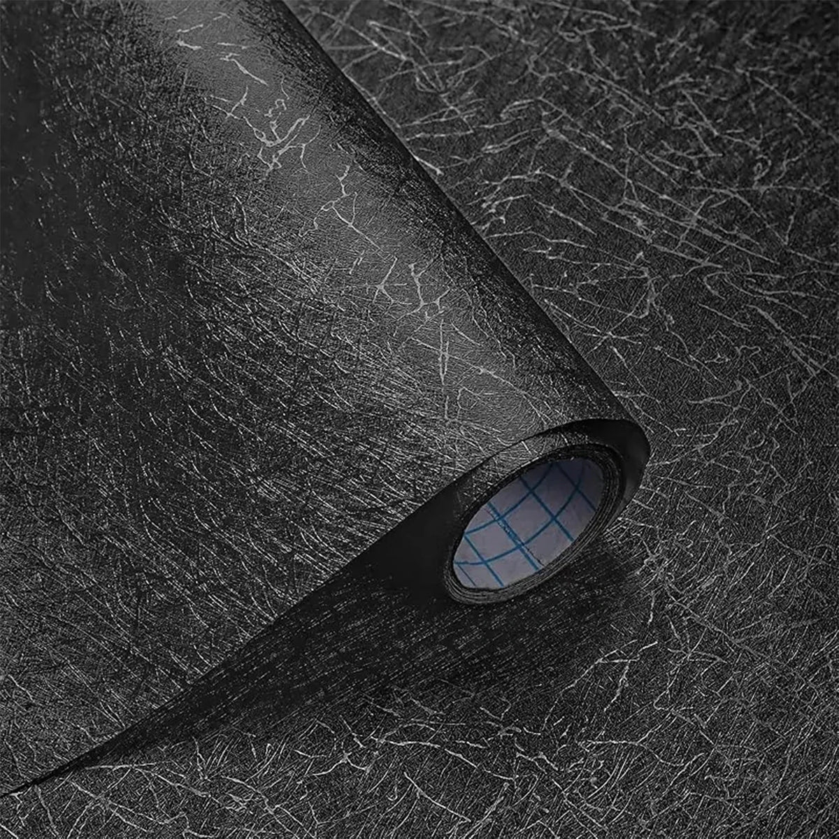 Black Waterproof Vinyl Peel-and-Stick Wallpaper – Matte or Glossy, Removable & Easy to Clean