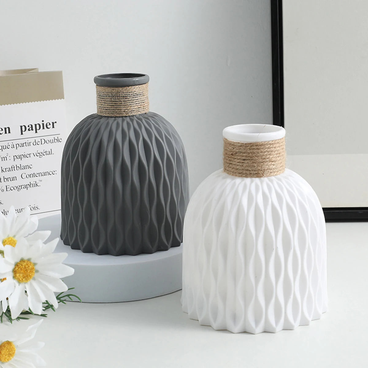 Water-Ripple Plastic Flower Vase – 3 Colors