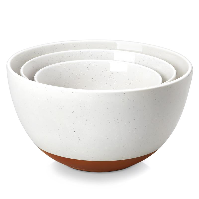 MALACASA Ceramic Large Mixing Bowls, Large Serving Bowls for Cooking, Prepping, Baking, Salad, Soup, Popcorn, Pasta, Nesting Bowls Set of 3, 4.38/2.5/1.44 Qt, Oven, Microwave and Dishwasher Safe Tiktokshopblackfriday