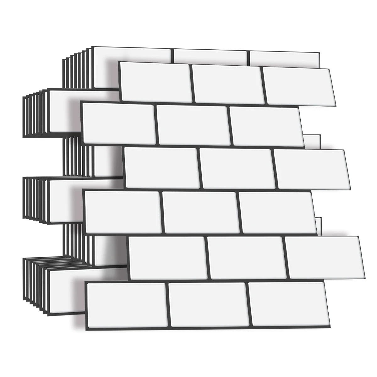 Heat-Resistant 3D Subway Brick Peel and Stick Kitchen Backsplash Tile Stickers