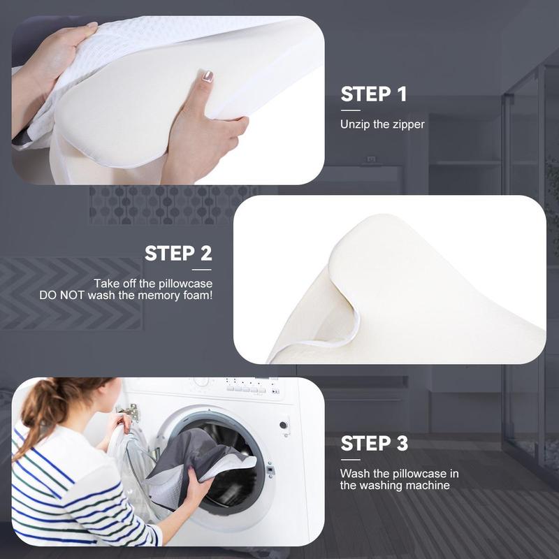 VIPfree Cervical Support Pillow - Adjustable Ergonomic Memory Foam with Breathable Removable Pillowcase & Free Gift - OEKO-TEX Certified Quality Sleep Solution