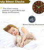 12" Luminous Wooden Wall Clock – Silent Non-Ticking Quartz, Large Numbers & Hands, Easy to Read Day & Night