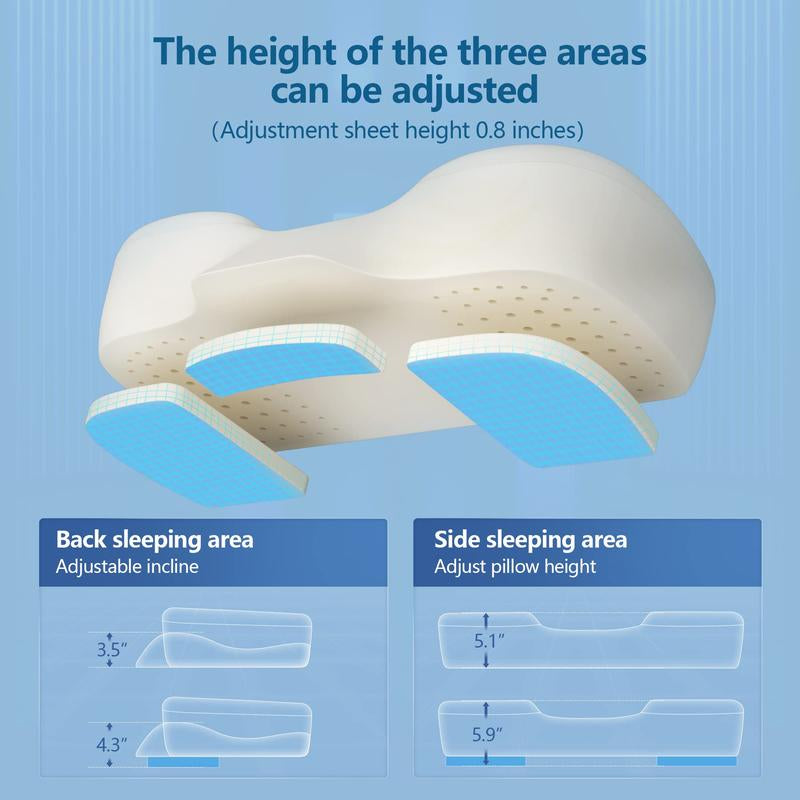 Memory Foam Neck Pillow for Sleeping, Bed Pillows for Side Back Sleepers