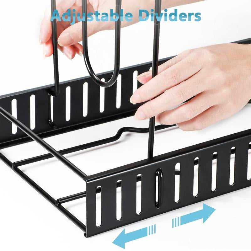 Upgraded 8-Tier Pots and Pans Organizer Rack for Kitchen Cabinets – 3 DIY Assembly Methods, Large Pot and Lid Storage Rack, Kitchen Cookware Organizer (Black)