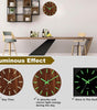 12" Luminous Wooden Wall Clock – Silent Non-Ticking Quartz, Large Numbers & Hands, Easy to Read Day & Night