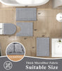 Bathroom Rugs Set of 4 Piece, Bath Mats, Microfiber Non Slip Shaggy Ultra Soft Bathroom Runner with U Shaped Contour Toilet Mat for Bathroom, Shower Inside Floor, Gray