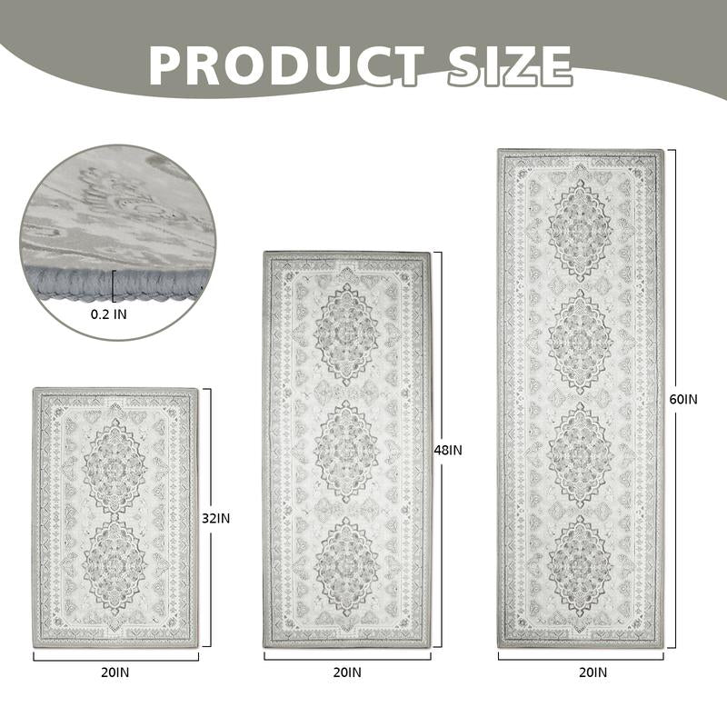 Kitchen Rug Set of 3 – Non-Slip, Washable Floor Mats for Kitchen, Bathroom & Laundry