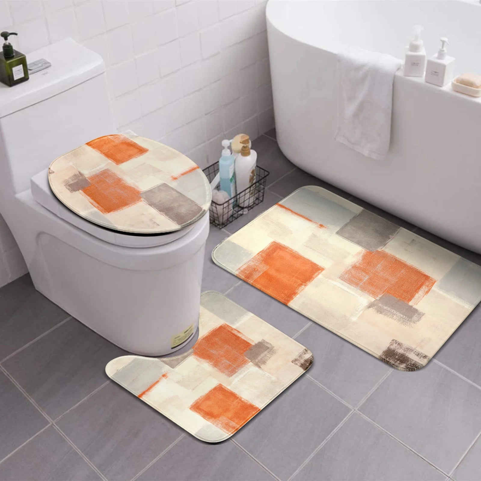 4PCS Shower Curtain Set 78.7inch Enlarge Bathroom Sets with Shower Curtain and Rugs Waterproof Shower Curtain Set with 12 Hooks