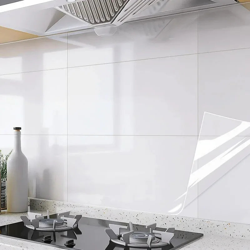 Heat-Resistant Anti-Oil Transparent Kitchen Wall Protector Film – Electrostatic Adhesive-Free Peel and Stick wallpaper Sticker