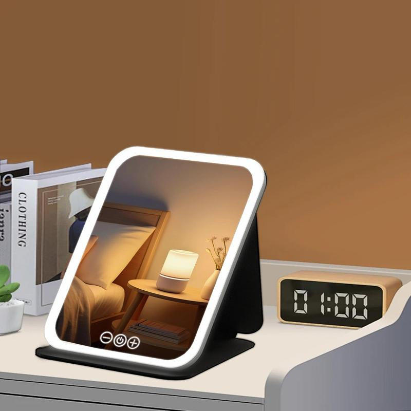 LED makeup mirror, portable mirror, foldable with light, makeup mirror, desktop fill light, student dormitory office mirror, ins high-value light #TOP PICKS