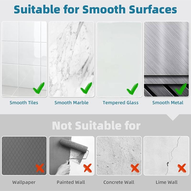 Stainless Steel Shower Caddy 7 Pack Adhesive Shelf Organizers for Bathroom Kitchen Storage