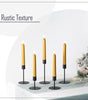 Black Iron Candlestick Holders Set of 5 – Taper Candle Candelabra, 0.9" Diameter, Ideal for Home Decor