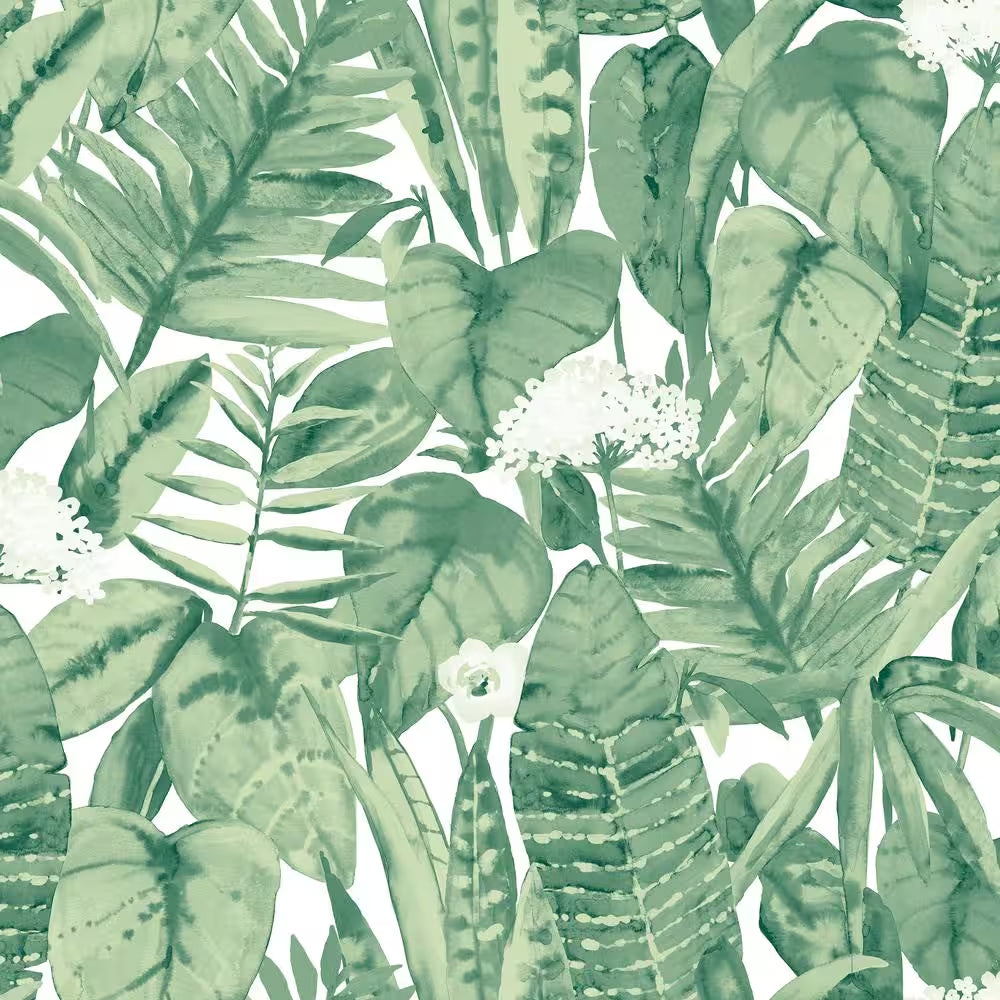 Jungle Green Tropical Vinyl Peel and Stick Wallpaper Roll (Covers 28 Sq. ft.)