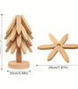 Set of 4pcs Heat-Resistant Tree Design Wooden Trivets, High-Temp Resistant Kitchen Decorative Placemat, Table Mats, Pot Holders & Coasters, Ideal Christmas Gift