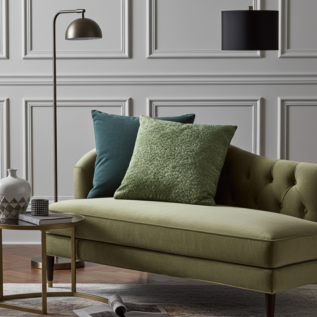 Mulberry Lasso Green Tones Luxury Throw Pillow