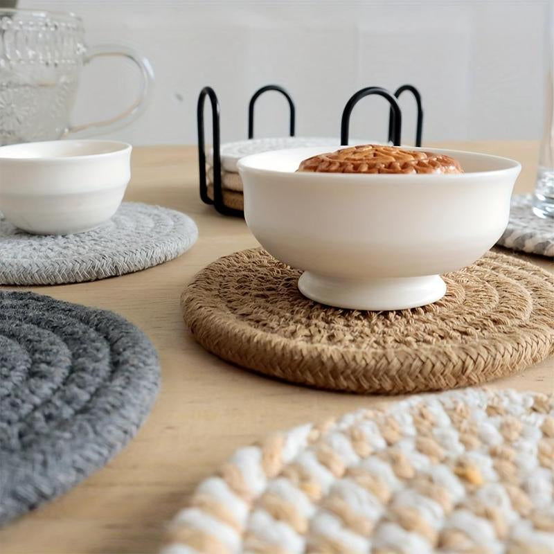 Round Coaster, 8 Counts/set Non-woven Absorbent Coaster, Household Placemat for Coffee Table, Home Decor, Gift Ideas