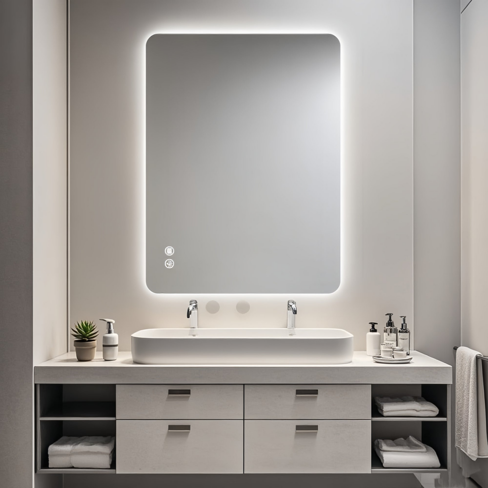 Rectangular Backlit Mirror Bathroom 24'x36'