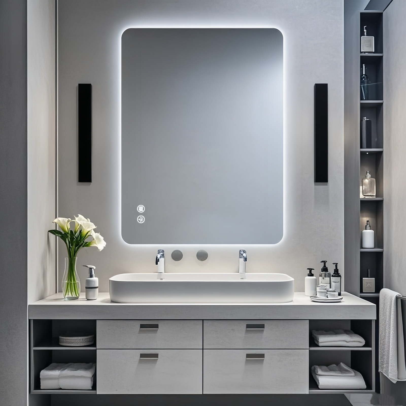 Rectangular Backlit Mirror Bathroom 30'x40'