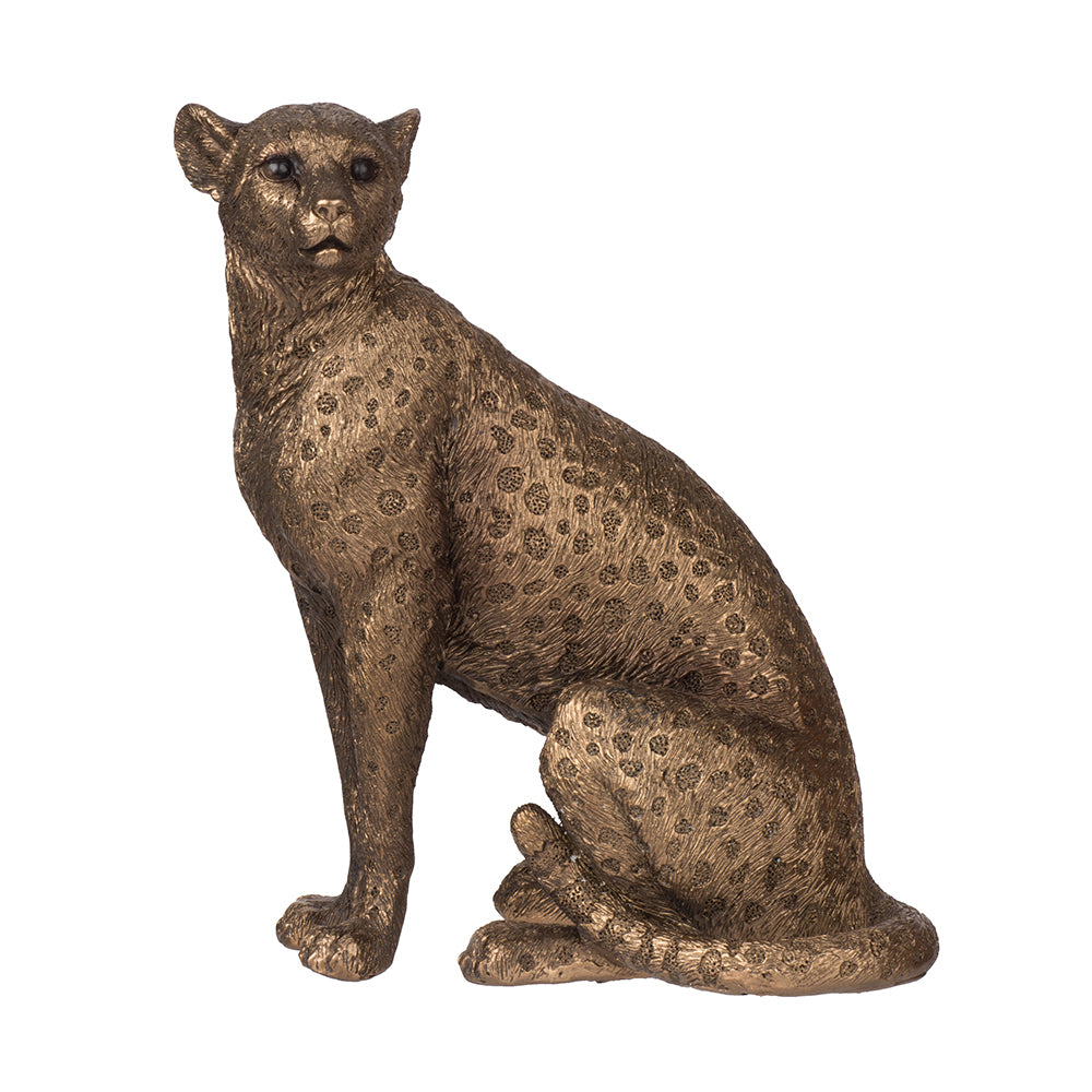 5.1x3.5x6.1' Copper Panther, Animal Statue Decor