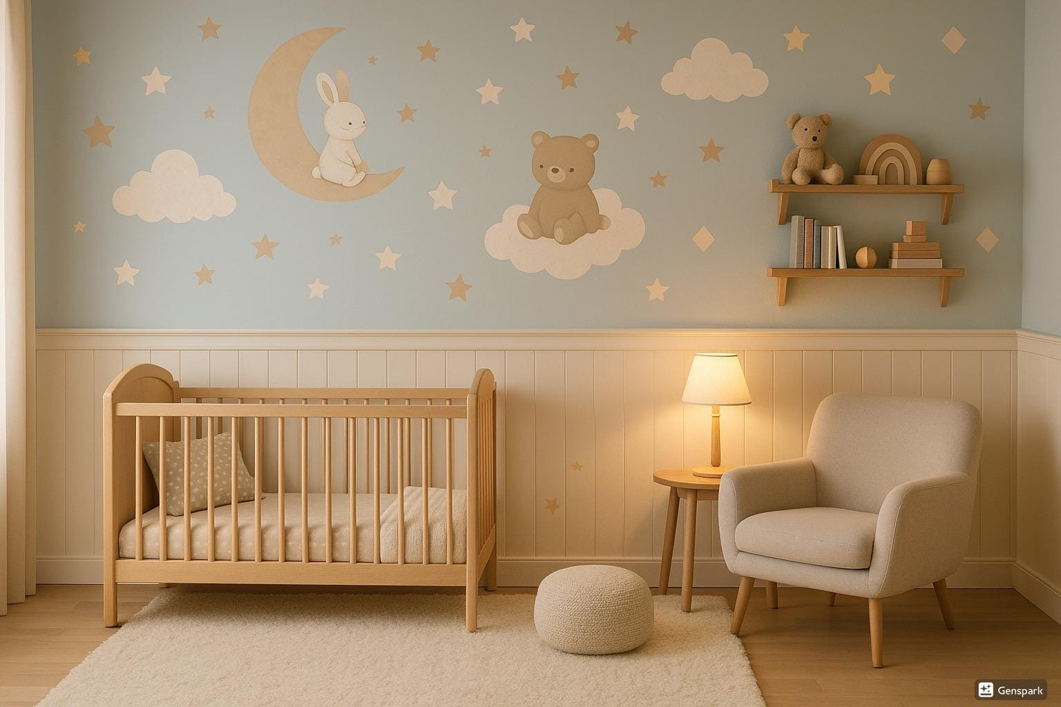 Dreamy Bunny and Bear Peel and Stick Wall Decal Set