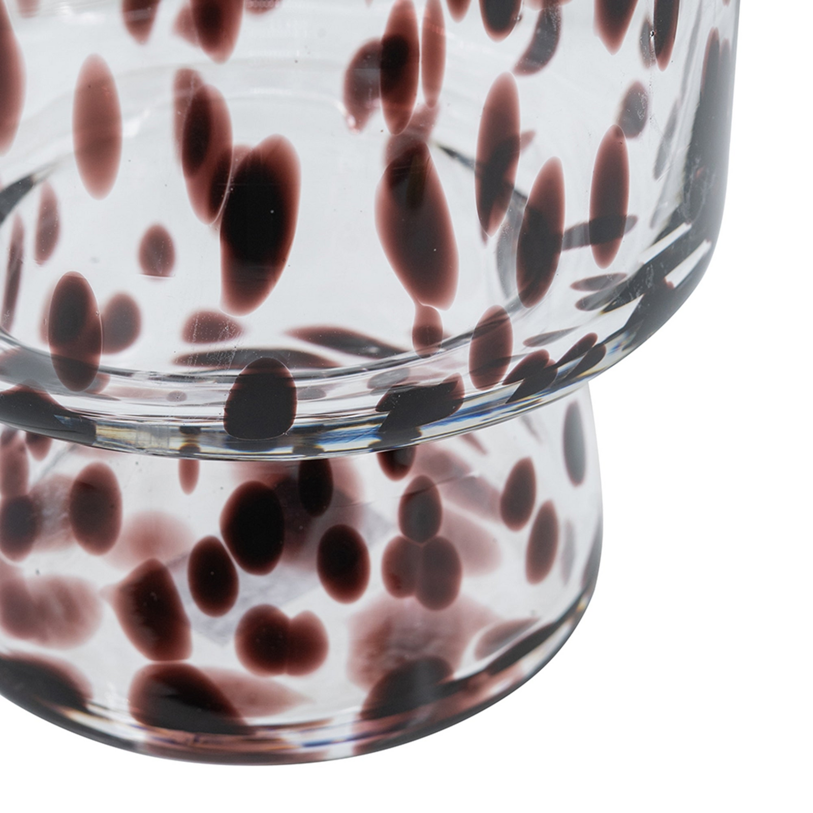 D6x10' Clear Glass Accent Vase with Artistic Amber Spots