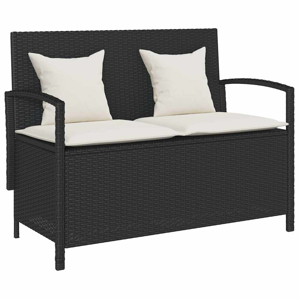 vidaXL Garden Storage Bench Black