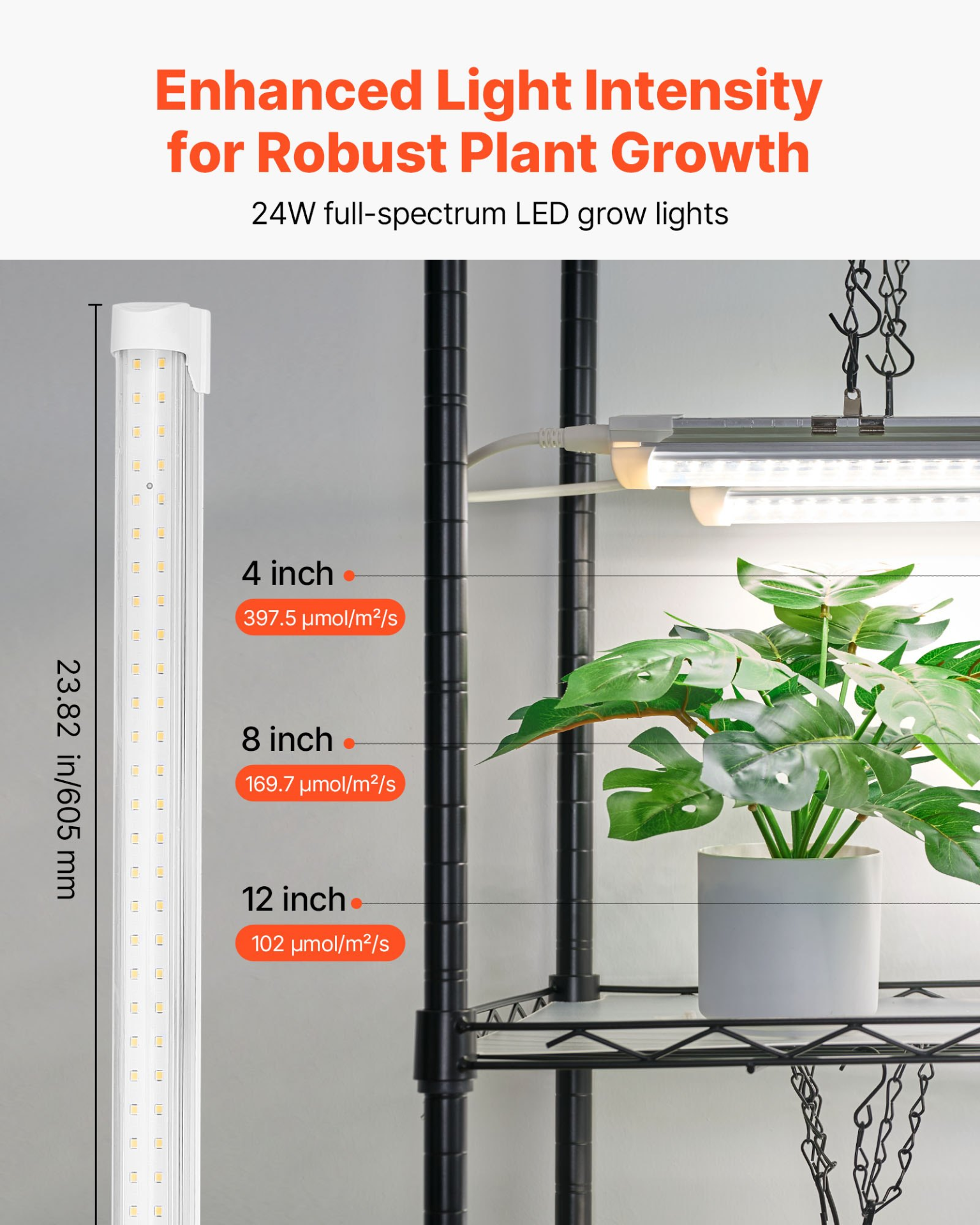 VEVOR DIY Plant Shelf with Grow Lights, 71 in Tall Indoor Plant Stand with Wheels, 192W 5000K Full Spectrum Grow Lights, Heavy Duty Metal Plants Display Rack, Flower Pot Holder for Seed Starting