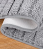 Bathroom Rugs Set of 4 Piece, Bath Mats, Microfiber Non Slip Shaggy Ultra Soft Bathroom Runner with U Shaped Contour Toilet Mat for Bathroom, Shower Inside Floor, Gray