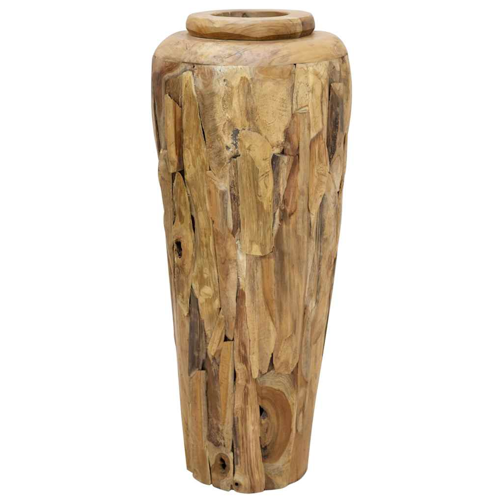 vidaXL Decorative Vase Natural teak Solid teak wood Large