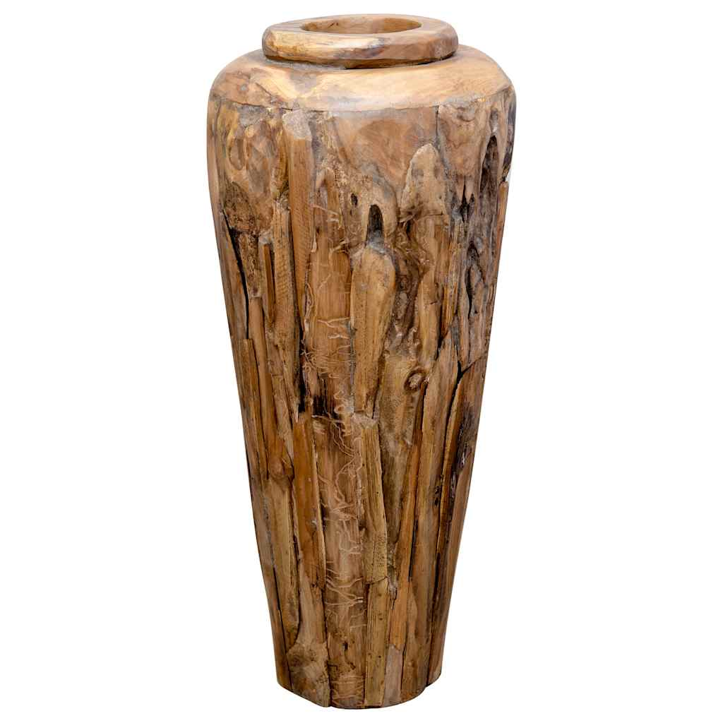 vidaXL Decorative Vase Natural teak Solid teak wood Large