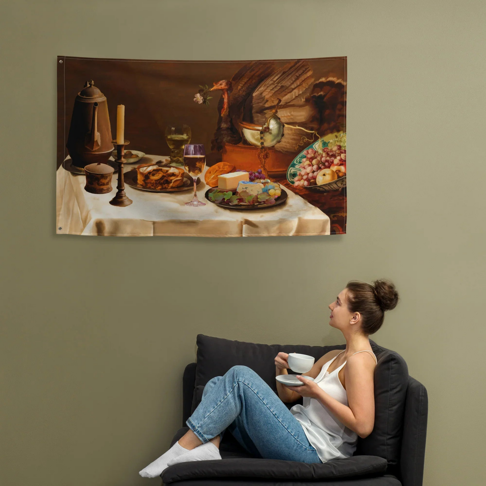 Still Life Wall Tapestry – 100% Polyester Artistic Wall Hanging