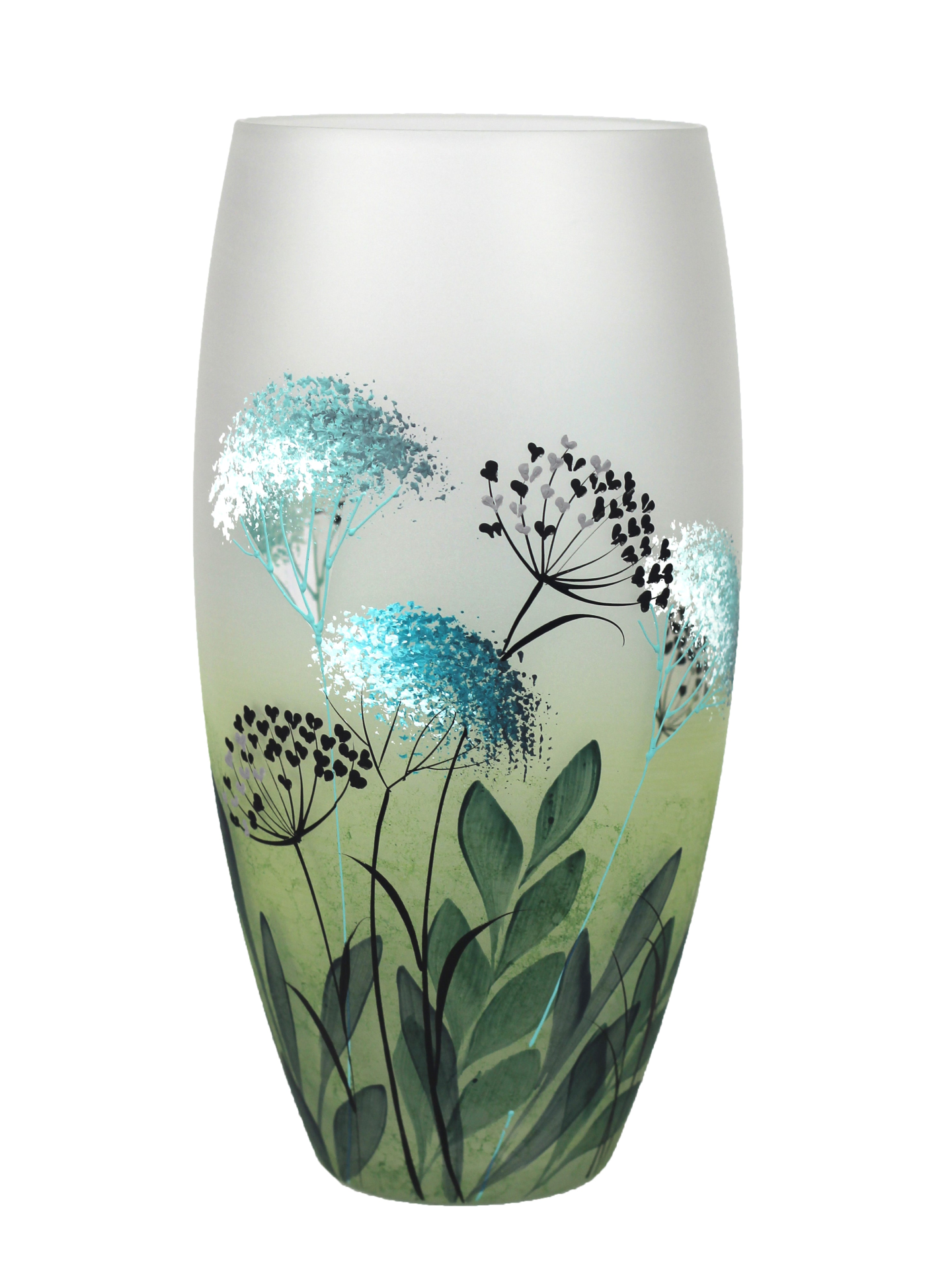 table green art decorative glass vase 7518/300/sh319