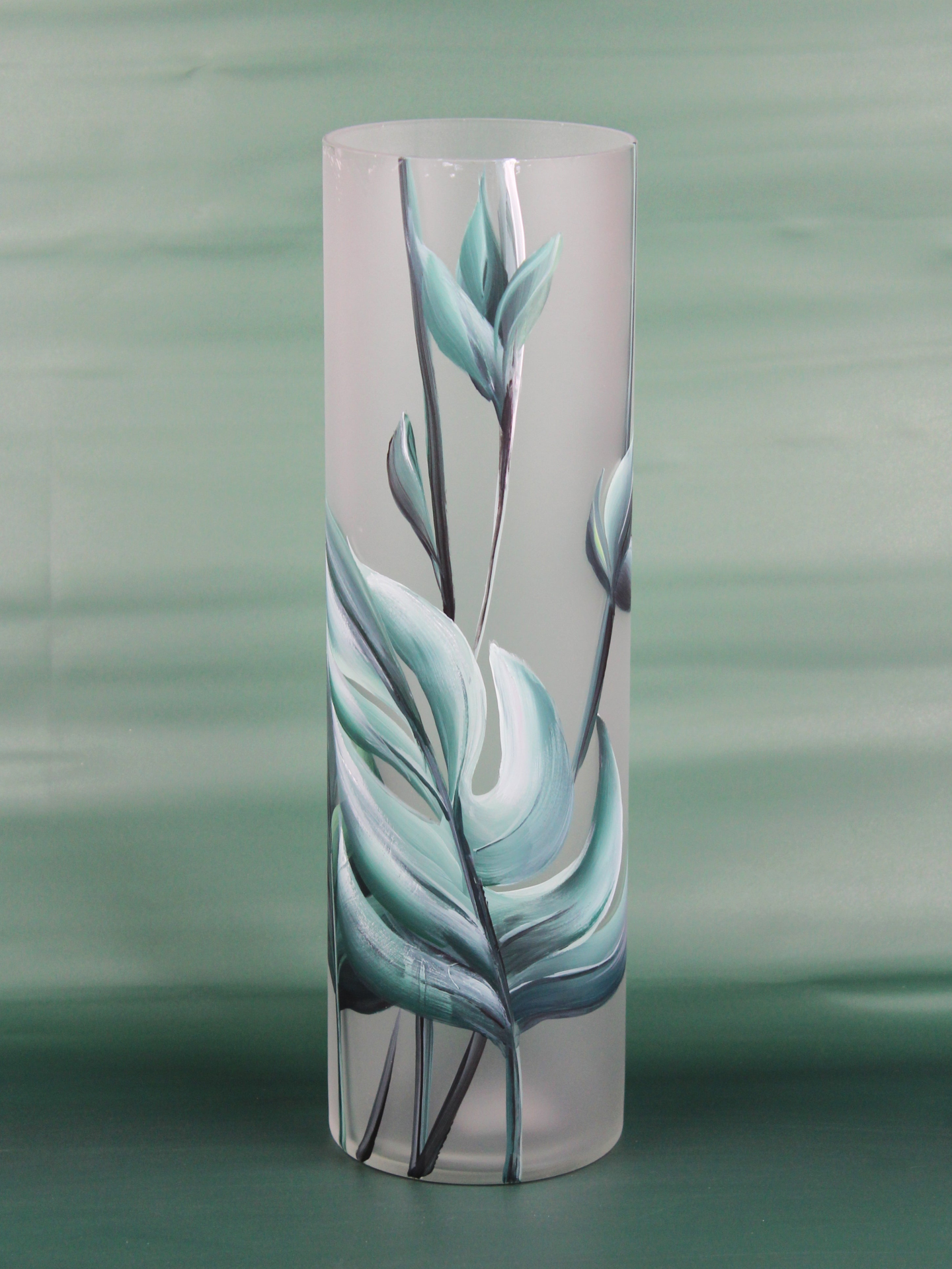 floor green art decorative glass vase 7017/400/sh338