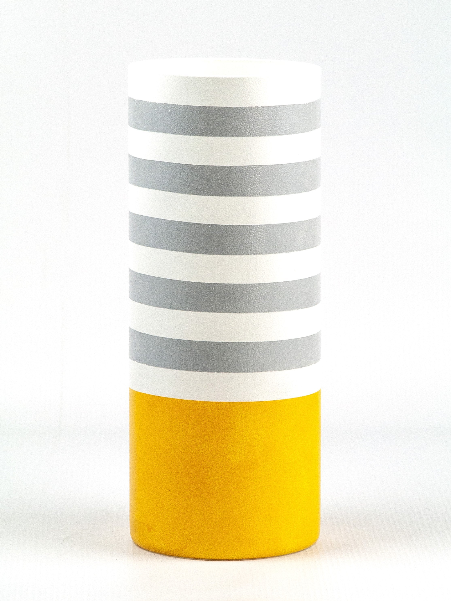 Handpainted Glass Vase for Flowers | Table Vase Art Decorated Yellow Cylinder | Interior Design | Home Decor | 7017/300/sh141.1