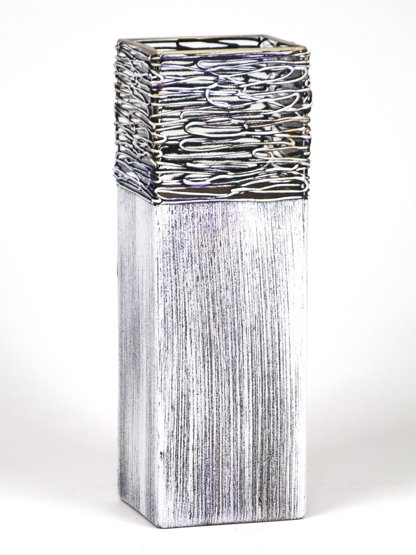 Stone Imitation Glass Vase | 12 inch | Handpainted Vase for Flowers | Art Interior Design | Home Decor | 6360/300/sh228