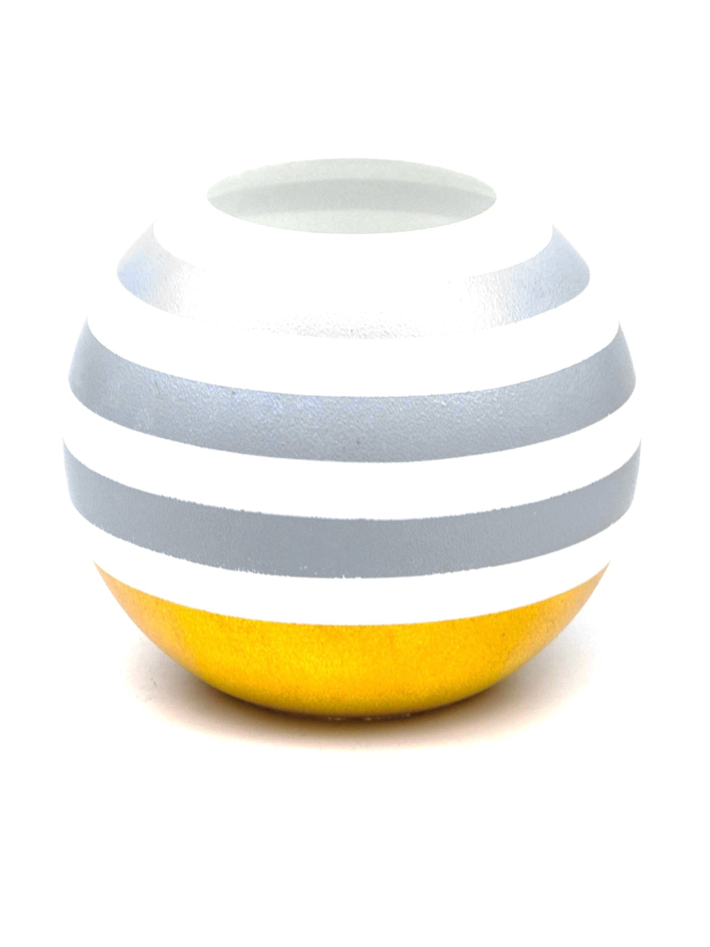 Handpainted Glass Vase for Flowers | Painted Art Glass Round Yellow Vase | Interior Design Home Room Decor | Table vase 6 inch | 5578/180/sh141.1