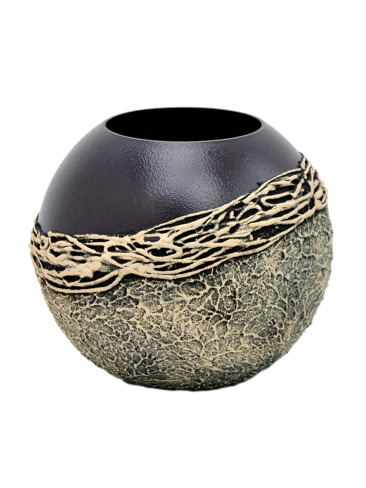 Handpainted Glass Vase | Violet Interior Design Home Room Decor | Table vase 6 inch | 5578/180/sh039