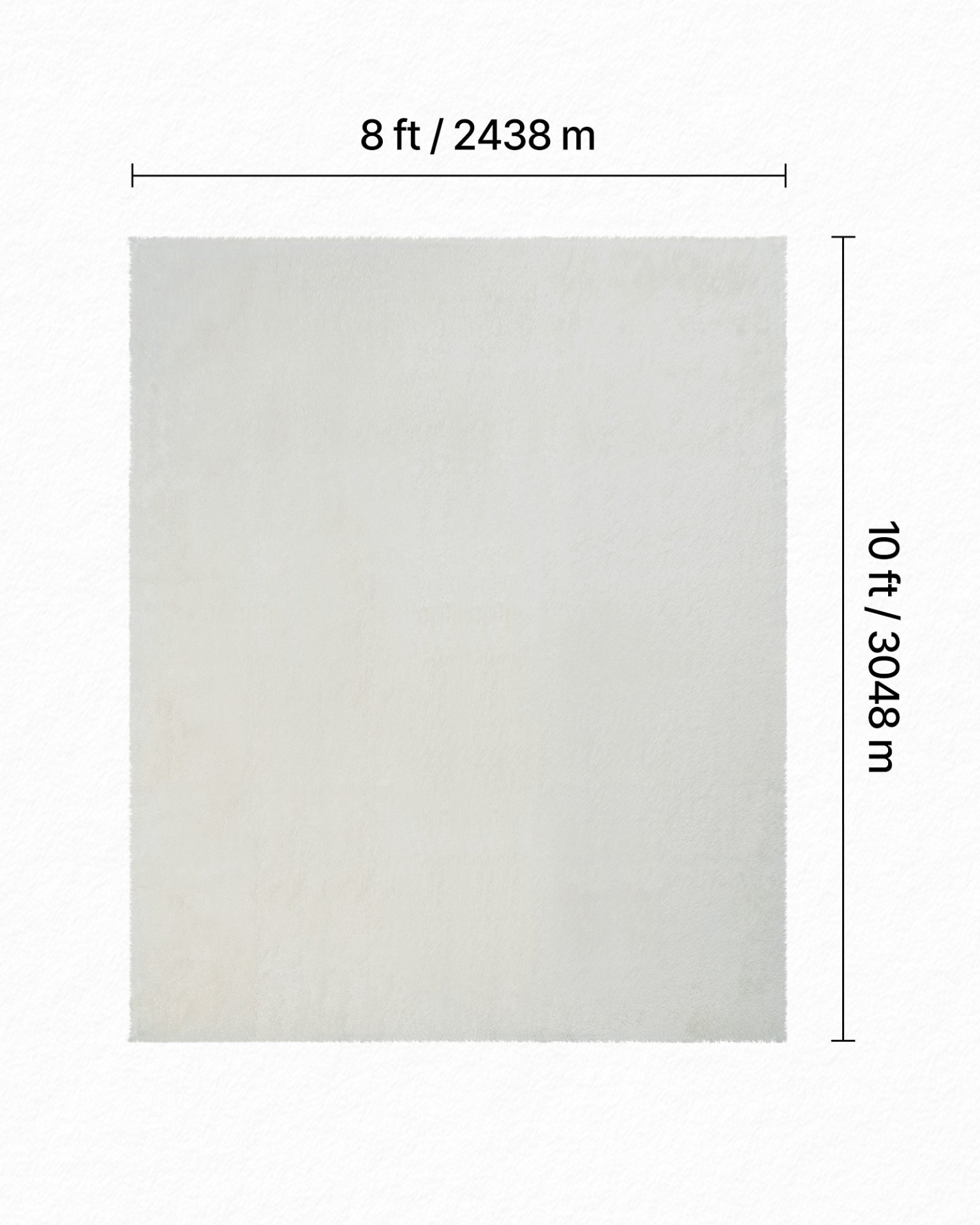 VEVOR Indoor Plush Area Rugs, 8 x 10 ft Soft Plush Carpet, Furry Shag Area Rugs for Living Room, Bedroom, Sunroom, Modern Home Decor Aesthetic, Non-Shedding, Non-Woven, Slip-Resistant, Ivory White