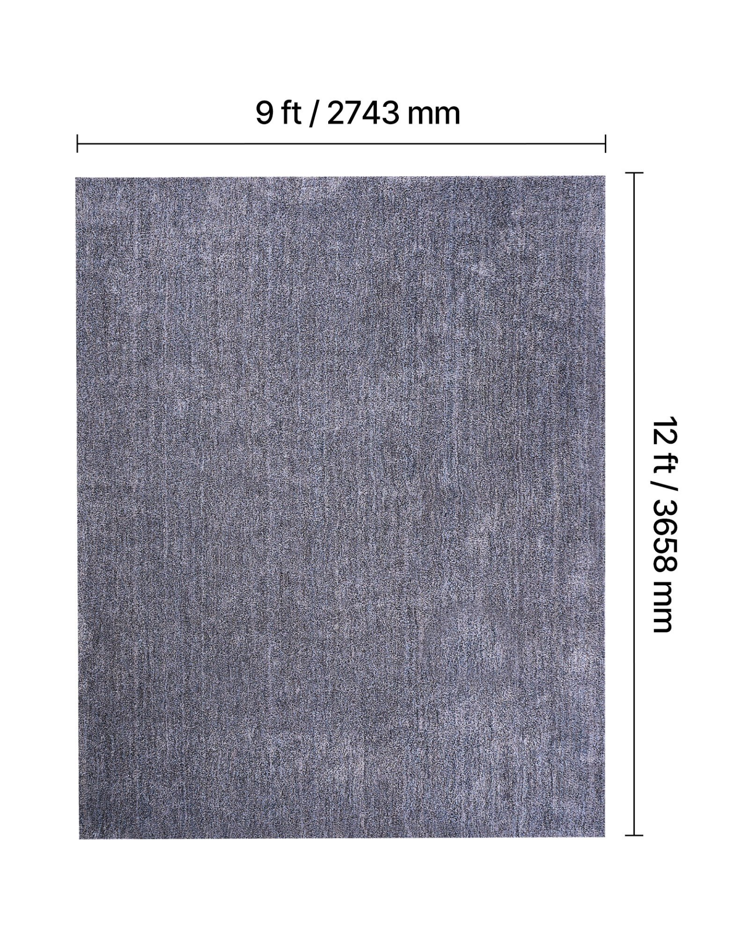 VEVOR Indoor Plush Area Rugs, 9 x 12 ft Plush Carpet, Area Rugs Furry with Long Plushs Pile, Thick & Durable High-Pile Rug for High-Traffic Areas, Non-Shedding & Non-Slip Backing, Blue-Gray
