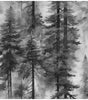Black and White Forest Thick Vinyl Peel and Stick Wallpaper for Bathrooms and Bedrooms