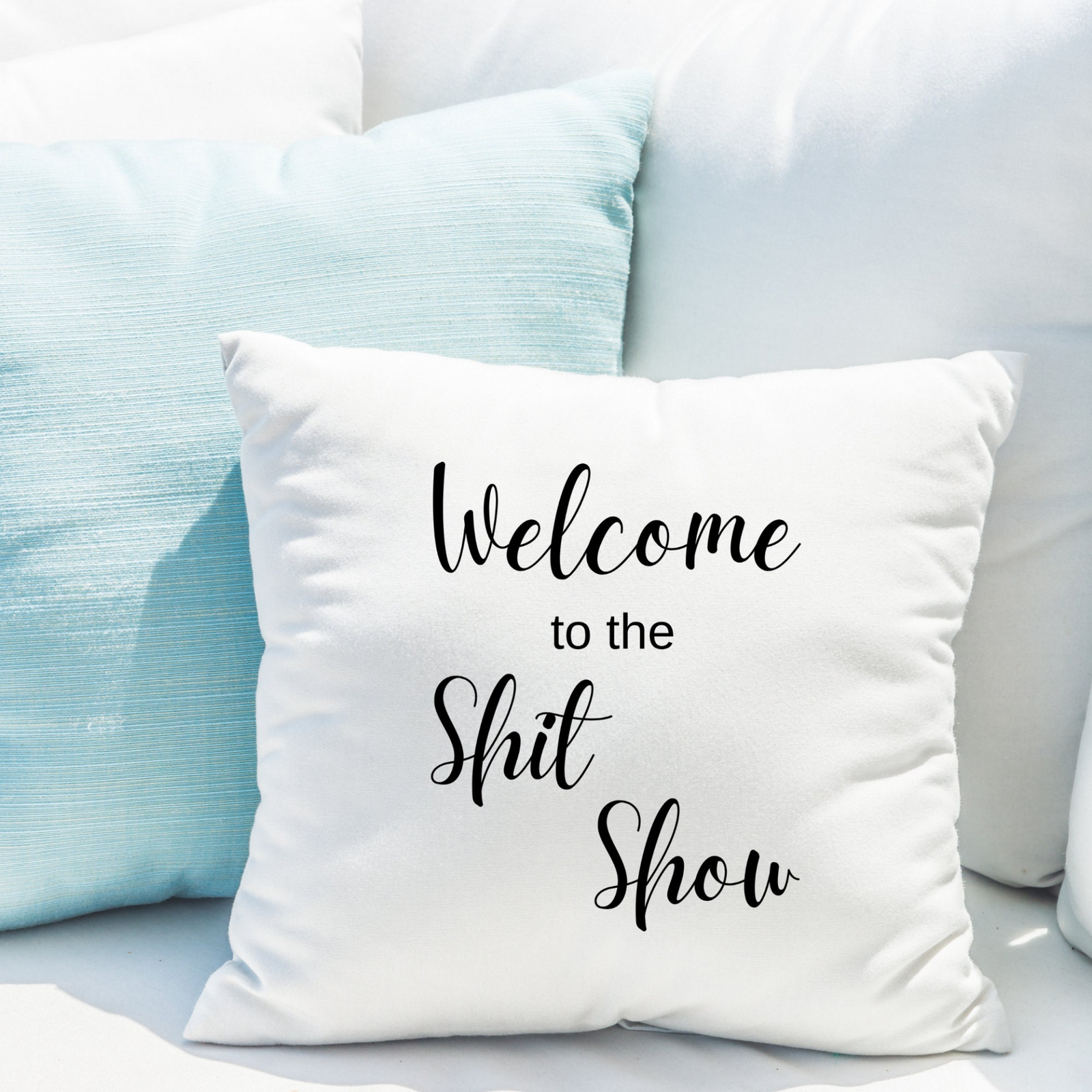 Funny Sarcastic Quote Pillow Cover - Decorative Farmhouse Pillow Case In White Two Size Options | Funny Gift For Friends Cushion Cover