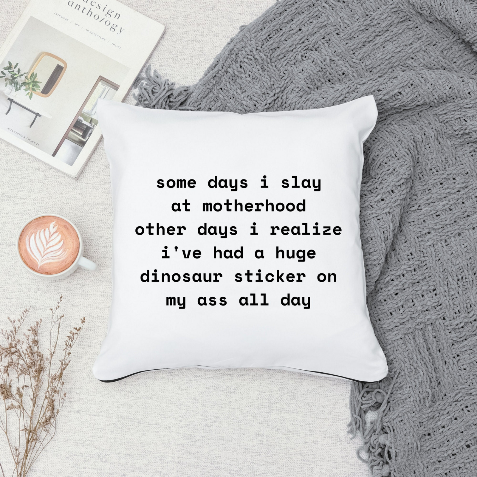 Funny Sofa Couch Pillow Cover, Sarcastic Pillowcase with Quote, Funny Bedroom Pillow, Humorous Accent Pillow