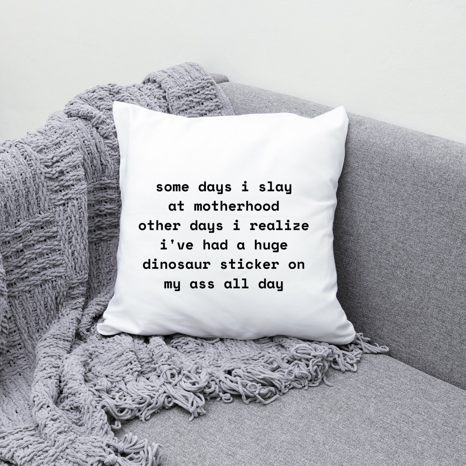 Funny Sofa Couch Pillow Cover, Sarcastic Pillowcase with Quote, Funny Bedroom Pillow, Humorous Accent Pillow