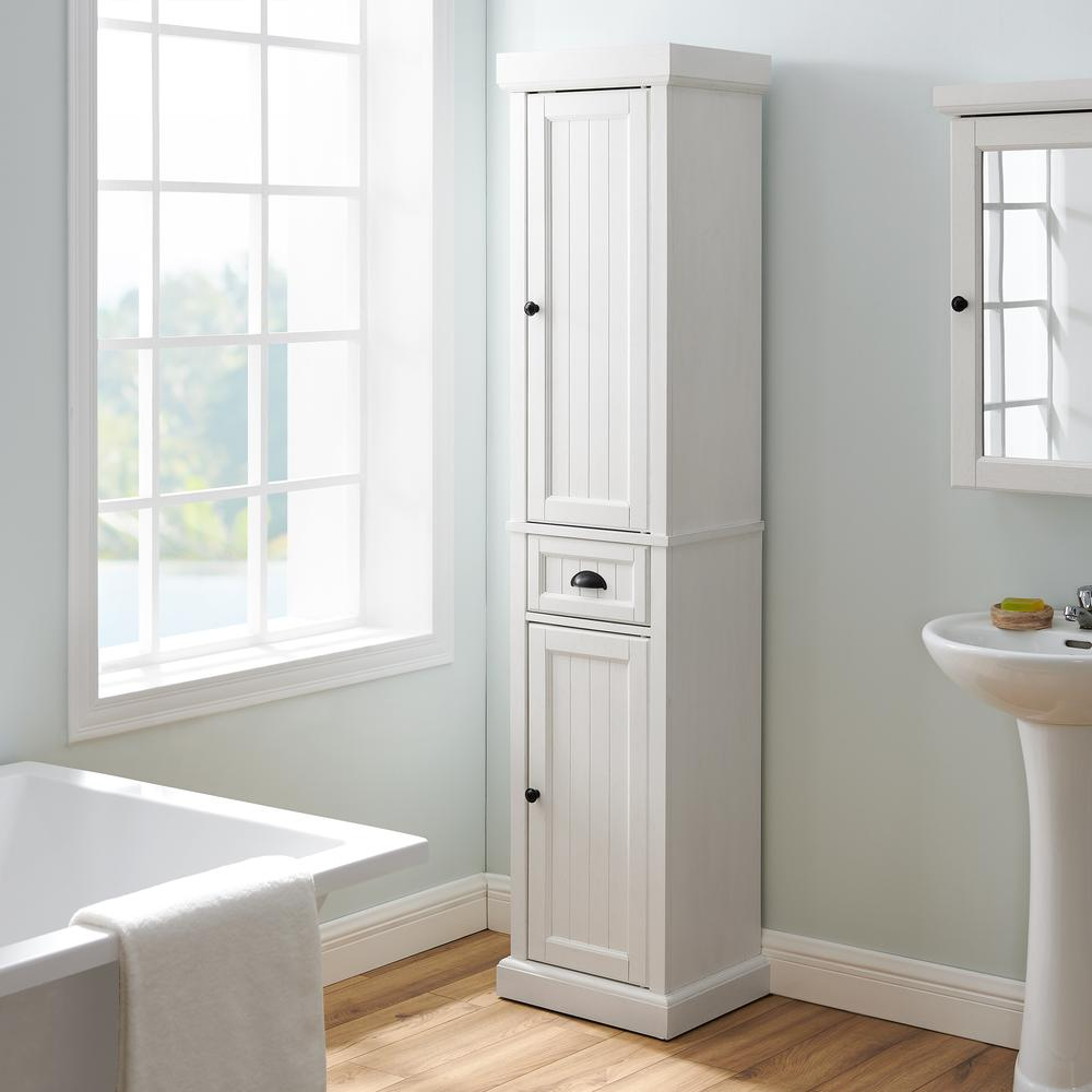 Seaside Tall Linen Storage Cabinet