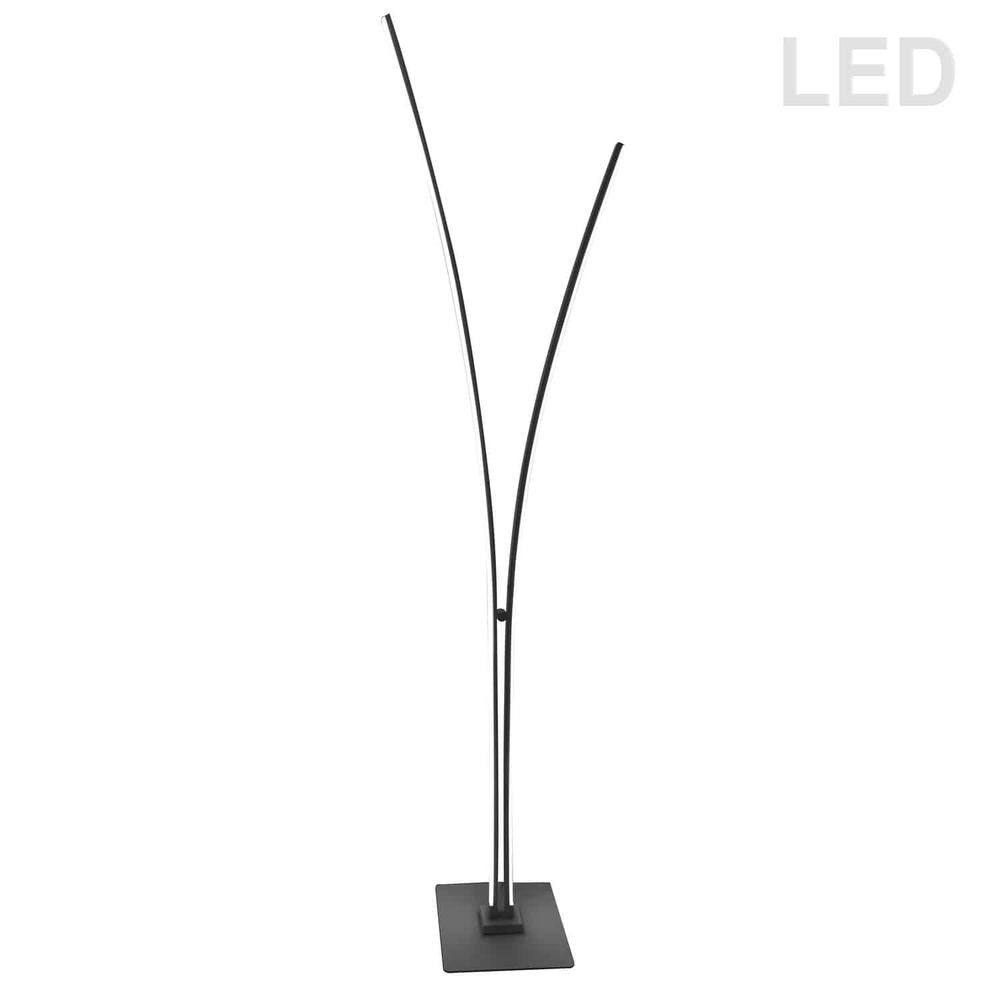 Vincent Integrated LED Floor Lamp – Matte Black with White Acrylic Diffuser