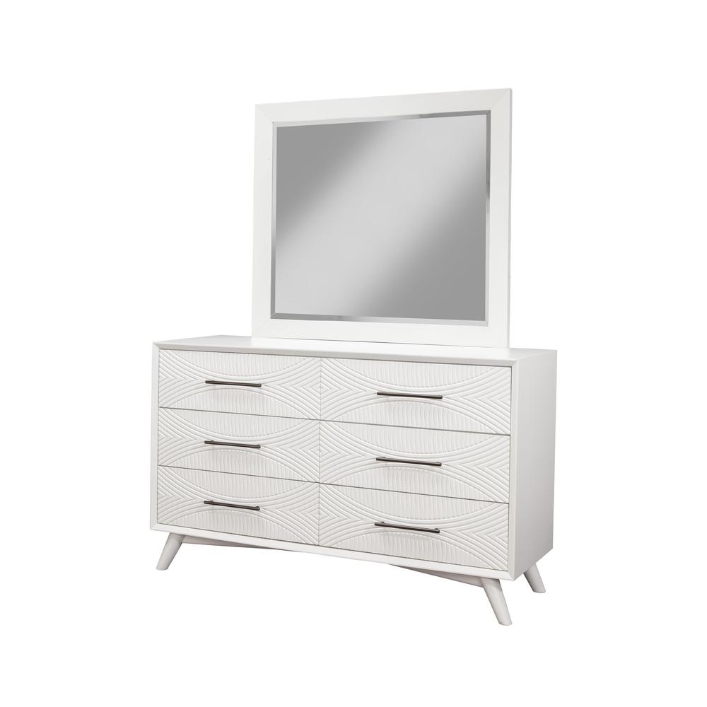 Tranquility 6-Drawer Dresser – Classic White Solid Mahogany Storage