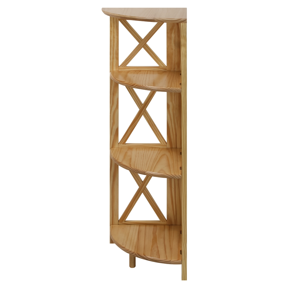 Montego 4-Shelf Corner Folding Bookcase-Natural